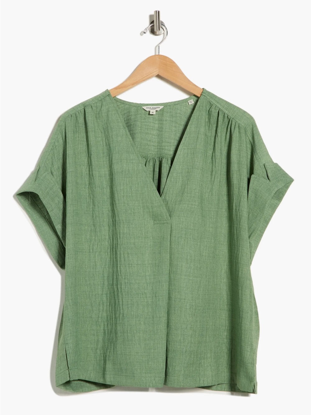Max Studio V-Neck Short Sleeve Shirt